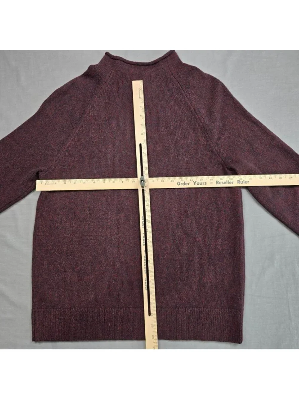 Banana Republic L Mens Sweater Recycled Wool Blend Burgundy Marled Mock Neck